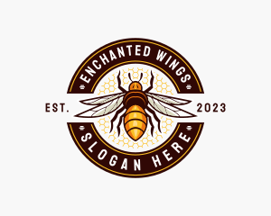 Bee Wings Honeycomb logo design