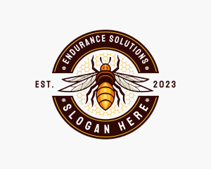 Bee Wings Honeycomb logo design