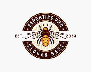 Bee Wings Honeycomb logo design