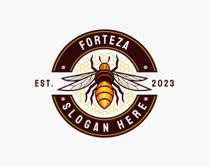 Bee Wings Honeycomb logo design