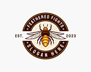 Bee Wings Honeycomb logo design