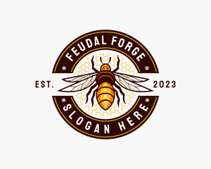 Bee Wings Honeycomb logo design