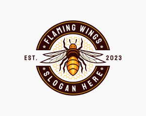 Wings - Bee Wings Honeycomb logo design