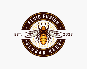 Bee Wings Honeycomb logo design