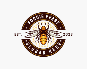 Bee Wings Honeycomb logo design