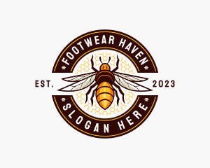 Bee Wings Honeycomb logo design