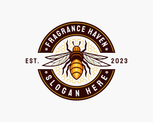 Bee Wings Honeycomb logo design