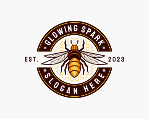 Bee Wings Honeycomb logo design