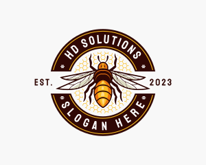 Bee Wings Honeycomb logo design