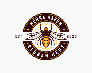 Bee Wings Honeycomb logo design