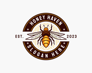 Apiculture - Bee Wings Honeycomb logo design