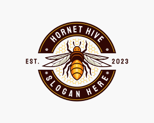 Hornet - Bee Wings Honeycomb logo design