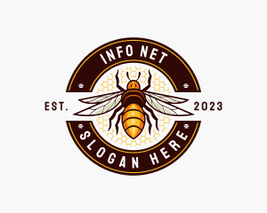 Bee Wings Honeycomb logo design