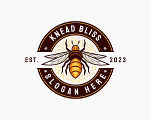 Bee Wings Honeycomb logo design