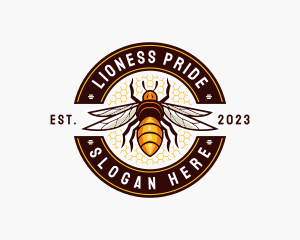 Bee Wings Honeycomb logo design