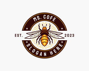 Bee Wings Honeycomb logo design