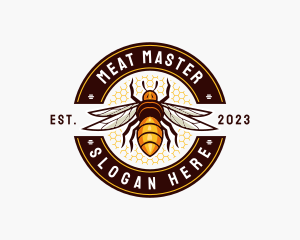 Bee Wings Honeycomb logo design