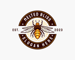 Bee Wings Honeycomb logo design