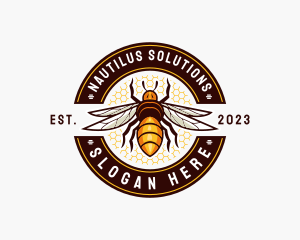 Bee Wings Honeycomb logo design