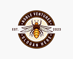 Bee Wings Honeycomb logo design