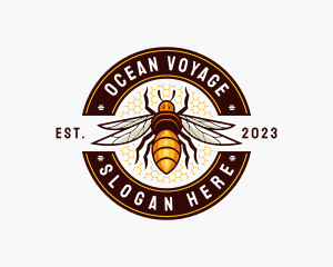 Bee Wings Honeycomb logo design