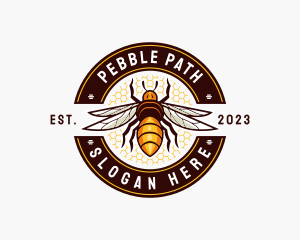 Bee Wings Honeycomb logo design