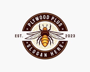 Bee Wings Honeycomb logo design