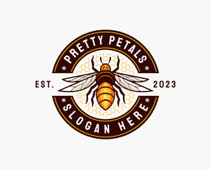 Bee Wings Honeycomb logo design