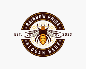 Bee Wings Honeycomb logo design