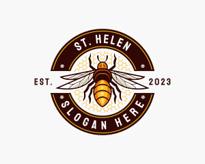 Bee Wings Honeycomb logo design