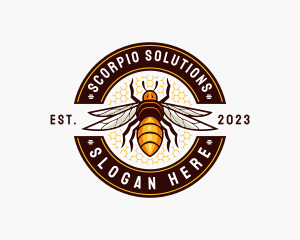 Bee Wings Honeycomb logo design