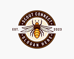 Bee Wings Honeycomb logo design