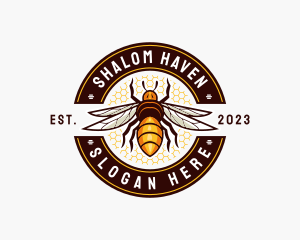 Bee Wings Honeycomb logo design