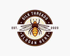 Bee Wings Honeycomb logo design