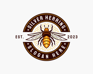 Bee Wings Honeycomb logo design