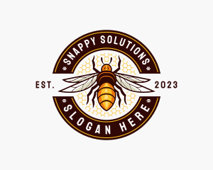 Bee Wings Honeycomb logo design