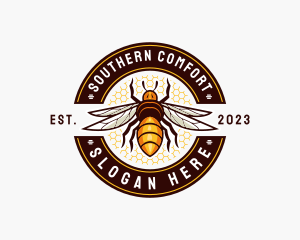 Bee Wings Honeycomb logo design