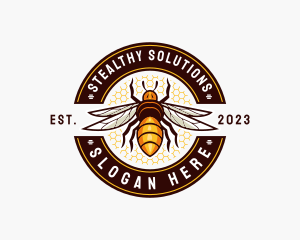 Bee Wings Honeycomb logo design