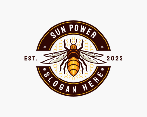 Bee Wings Honeycomb logo design