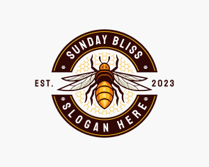 Bee Wings Honeycomb logo design