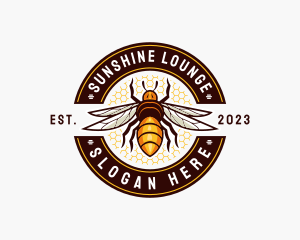 Bee Wings Honeycomb logo design