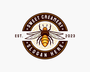 Bee Wings Honeycomb logo design