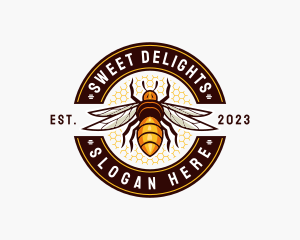 Bee Wings Honeycomb logo design