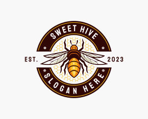 Bee Wings Honeycomb logo design