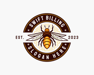 Bee Wings Honeycomb logo design