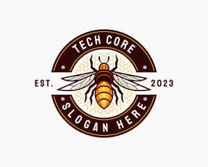 Bee Wings Honeycomb logo design