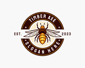 Bee Wings Honeycomb logo design