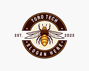 Bee Wings Honeycomb logo design