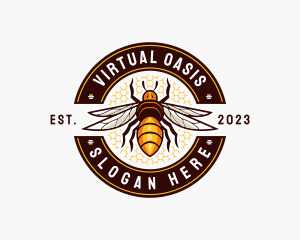 Bee Wings Honeycomb logo design