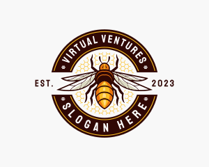 Bee Wings Honeycomb logo design